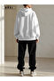 Unisex White Oversized Hoodie & Black Jogger Tracksuit Set - 2