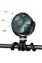 Portable Stroller Fan 8000mAh, 4-Speed, 360° Rotate, LED Night Light