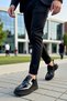 Men's Lace-Up Patent Leather Sneakers Standard Fit Leather Functional Durable Quality Comfortable - 4