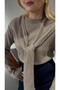 Mink Knitwear Sweater with Shawl Detail - 2