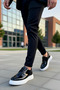 Men's Lace-Up Patent Leather Sneakers Standard Fit Leather Functional Durable Quality Comfortable - 4