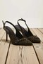 Women's Pointed Toe Open Back Buckle Detailed Thin Heeled Shoes 100% Suede Functional Stylish - 5