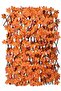 Bamboo Wooden Fence with Artificial Orange Maple Leaves - Expandable Wicker for Home G