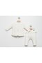 Seasonal 3-Piece Set with Heart Embroidery Detail Cardigan