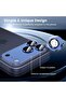 Camera Lens Protector Compatible with iPhone 17 Pro 9H Tempered Glass Full Coverage Glass Cover with Metal Ring - 3