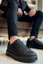Men's Casual Sneaker Low-Top Laceless Thick Sole Leather Suede Functional Durable Sports
