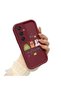 Samsung Galaxy A25 Compatible Christmas Festival Pattern Burgundy Silicone Anti-Fall Case - 2