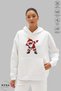 Unisex Hoodie Long Sleeve Santa Claus Printed Hooded Fleece-Lined Oversized Cotton Sweatshirt - 3