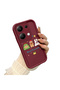 Xiaomi Redmi Note 13 Pro 4g Compatible Christmas Festival Pattern Burgundy Silicone Anti-Fall Case - 3