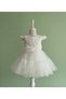 1-5 Years Old Baby Girl Children's Detachable Flower Ruffled Ecru Evening Dress 2029 - 3
