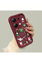 Xiaomi Redmi Note 13 Pro 4g Compatible Christmas Festival Pattern Burgundy Silicone Anti-Fall Case - 4