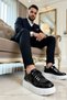 Men's Lace-Up Patent Leather Sneaker Round Toe Standard Fit Functional Durable Aesthetic - 3