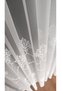 Ecru Sprinkled Embroidery Patterned Tulle Curtain 1/3 Tight Pleats No Ironing Required Skirt Lead-Free Suitable for Any Room - 2