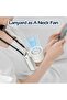 Handheld Desk Fan with Digital Display, 100 Speed Settings, Foldable Design, Portable (Beige) - 7