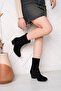 Women's Black and Black Stone Zippered Boots - 3