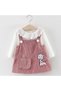 Baby Girls Dress & Top Set | 24-36 Months | Rose | Cotton | Giraffe Embroidery | Adjustable Straps - 2