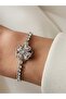Clover Silver Color Bracelet with Spinning Clover Steel Zircon Stone - 4