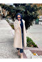معطف طويل بأزرار وجيوب مع غطاء