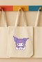 Kawaii Purple Eared Minimal Character Tote Bag - 2