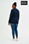 Women's Plus Size Sail Print Crew Neck Slim Sweatshirt Spr26Bswk956-11 - 2