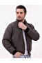 Men's Brown Transitional Coat – Mock Neck , Zippered, Lightweight Bomber Jacket - 4