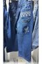 Girls' Embroidered Jeans – Elastic Waist, Floral Detail Denim Bottoms - 3
