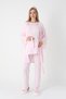 Women's Special Lace Design Cotton Maternity Pajama Set with Dressing Gown, 3-Piece Pajama Set - 3