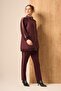 Women's Quilted Detail Suit Plum 30910 - 2