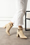 Beige Women's Boots with Stones - 3