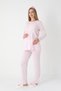 Women's Special Lace Design Cotton Maternity Pajama Set with Dressing Gown, 3-Piece Pajama Set - 7