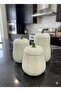 Green 3-Piece Lidded Honey Pumpkin Jar Set Pumpkin Series Ceramic 500, 750 and 1000 ml - 3