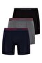 Men's 3 Pieces Cotton Fabric Lycra Long Leg Boxers