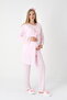 Women's Special Lace Detailed Design Maternity Pajama Set with Dressing Gown, 3-Piece Pajama Set - 5