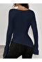 Long Sleeve Blouse with Interchangeable Shoulder Detail - 4