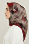 Patterned Rayon Scarf - Burgundy - 7