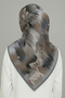 Patterned Rayon Scarf - Gray - 4