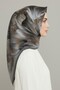 Patterned Rayon Scarf - Gray