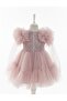 2-6 Years Old Girls' Ruffled Sequin Evening Dress - 4