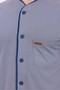 Men's Navy Blue Buttoned Design Long Sleeve Cotton Pajama Set - 8