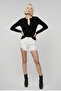 Women's Stretchy Fabric Slim Fit Button Black Blouse – Stylish Design That Fits the Body - 2