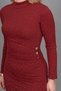 Women's Winter Burgundy Camelia Stone Long Dress Stylish Daily Comfortable 50354 - 2