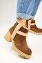 Zoe Women's Genuine Leather Fur Detailed Tan Boots - 4