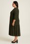 Floral Print Plus Size Dress with Ribbed Sleeves - 3