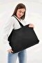 Black 3-Button Large Canvas Bag - 8