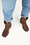 (Livia) Women's Genuine Leather Biker Brown Boots - 7