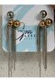 Top Detailed Chain Dangle Steel Earrings