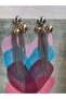 Top Detailed Chain Dangle Steel Earrings - 4