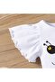 Print 3-Piece Set | 6-9 Months | Yellow | Bodysuit & Bloomers & Headband |Elastic Waistband - 5