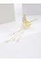 Butterfly Design Hairpin with Stones and Pearls 6 cm - 4