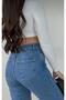 Christian 90's Mid Blue Palazzo Loose-Leg Super High-Waist Jeans (Stretch Fabric) - 4